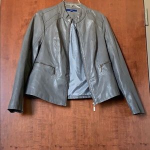 Grey leather jacket